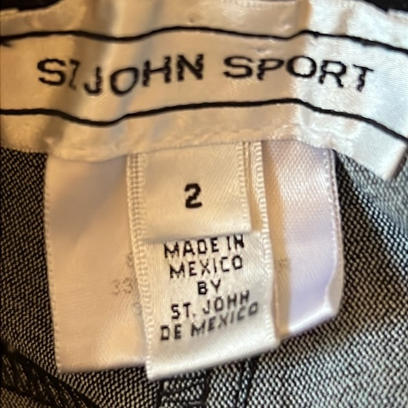 ST. JOHN SPORT Black Straight Leg Trousers Pants Size 2 - Picture 6 of 7